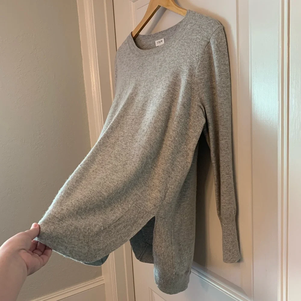 J. Crew Factory Wool-Blend Tunic Sweater in Heather Dove - Picture 9 of 14